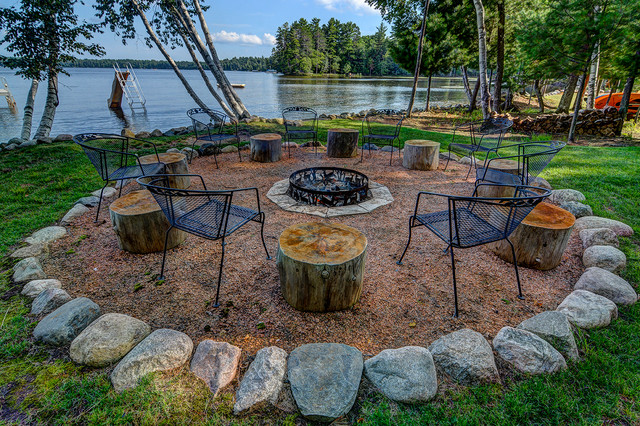 Cranberry Castle Lakeside Firepit - Rustic - Patio - Other - by Quarry