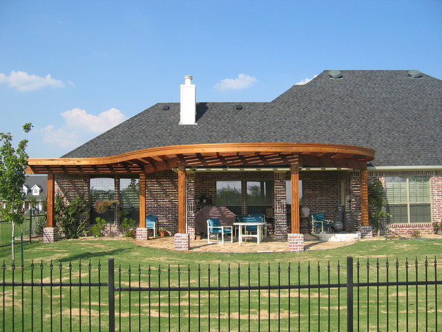 Curved Pergola Traditional Patio Dallas By The Viking Craftsman Inc Houzz Nz