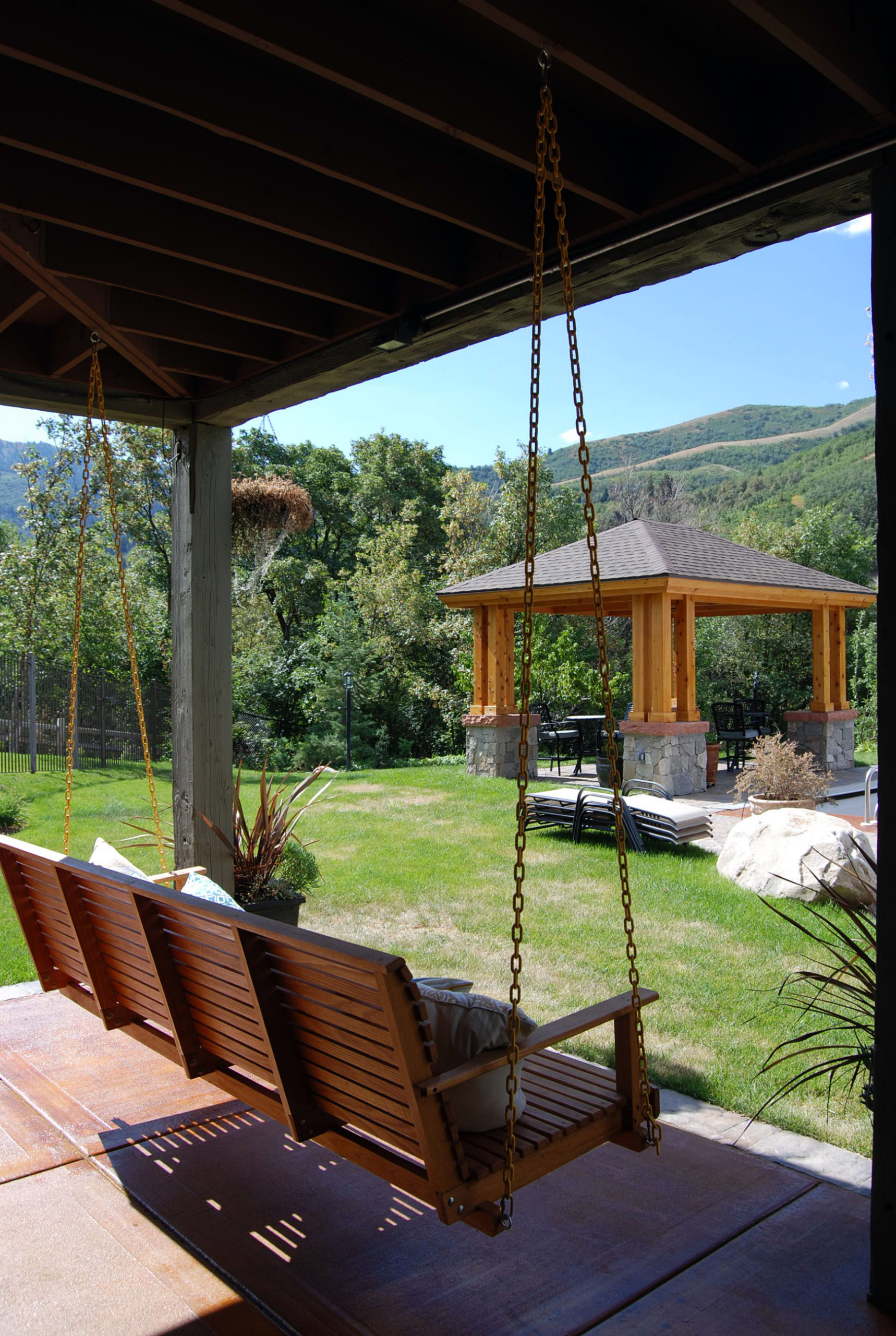screened pavilions with fireplace on Timber Frame Pavilion Houzz