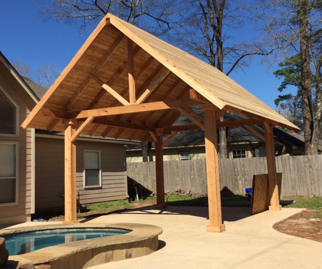 Custom Cedar Patio Cover Craftsman Terrasse et Patio Austin par