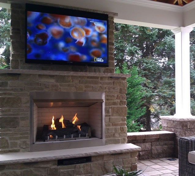 Outdoor Gas Fireplace Houzz, How To Fix Outdoor Gas Fireplace