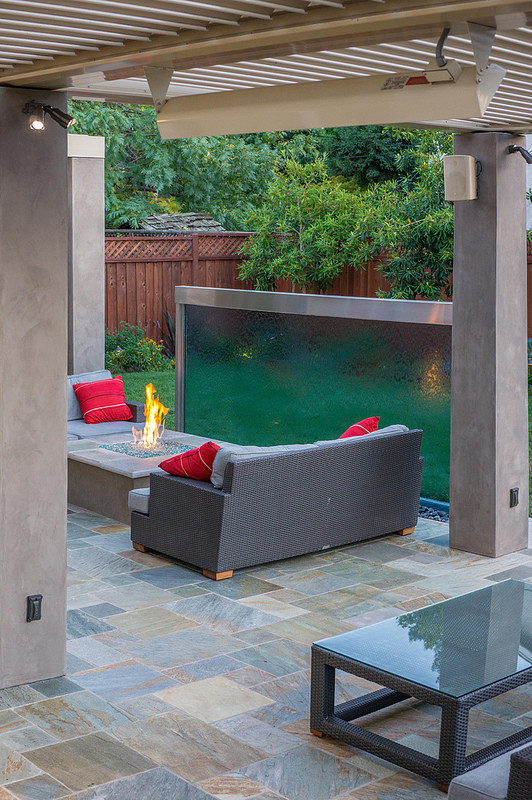 Custom Outdoor Single Panel Water Feature Palo Alto, CA Modern