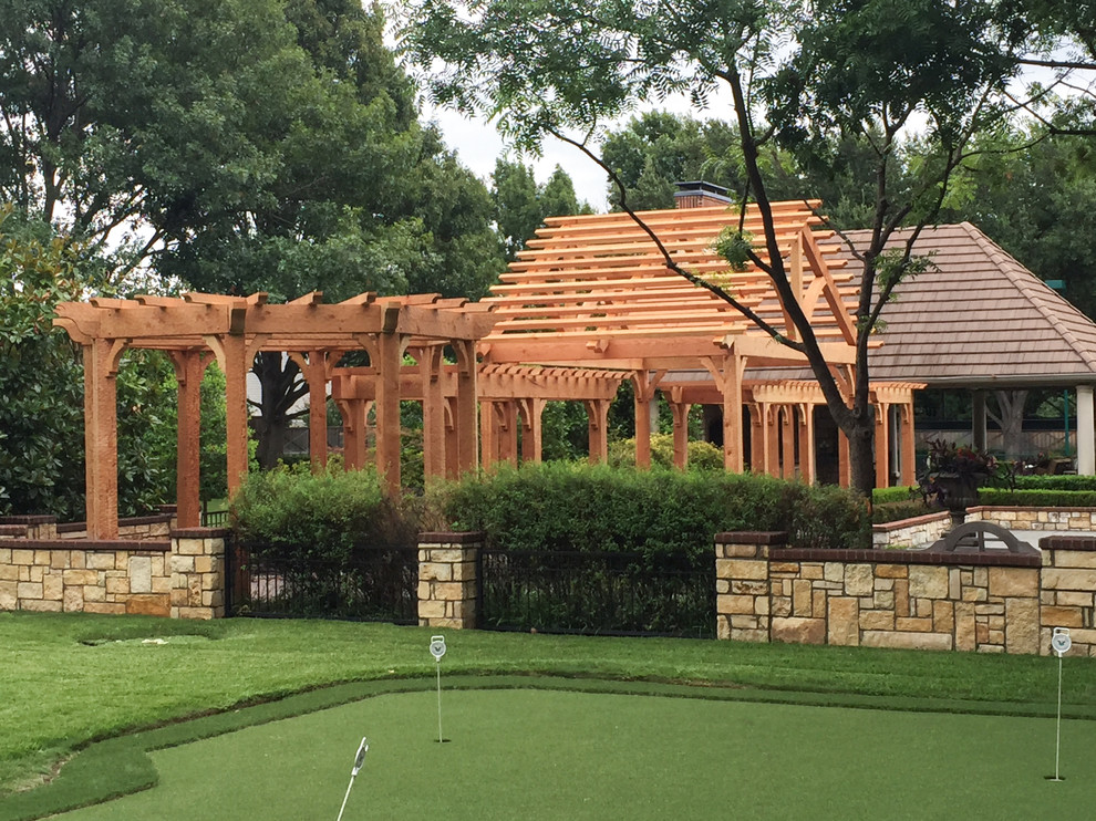Custom Outdoor Timber Trusses & Beams Craftsman Patio Dallas by