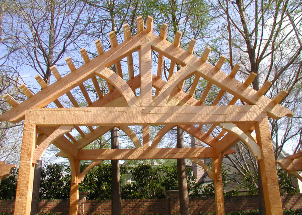 Custom Outdoor Timber Trusses & Beams Craftsman Patio Dallas by