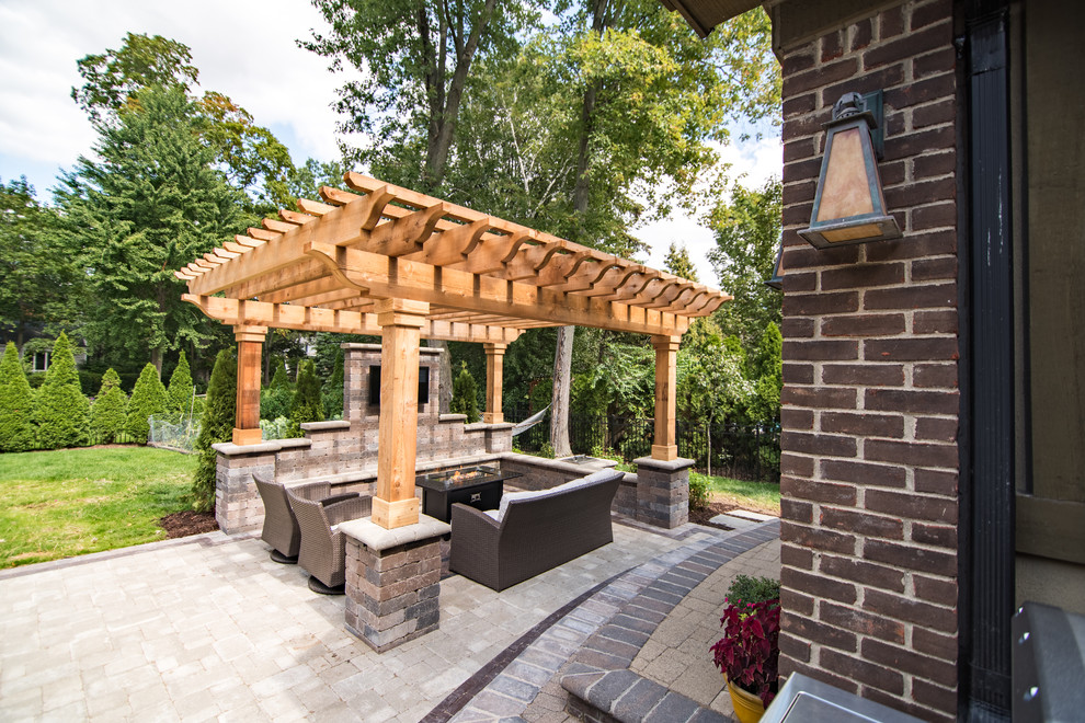 Custom Pergola with TV Traditional Patio Detroit by Antonelli