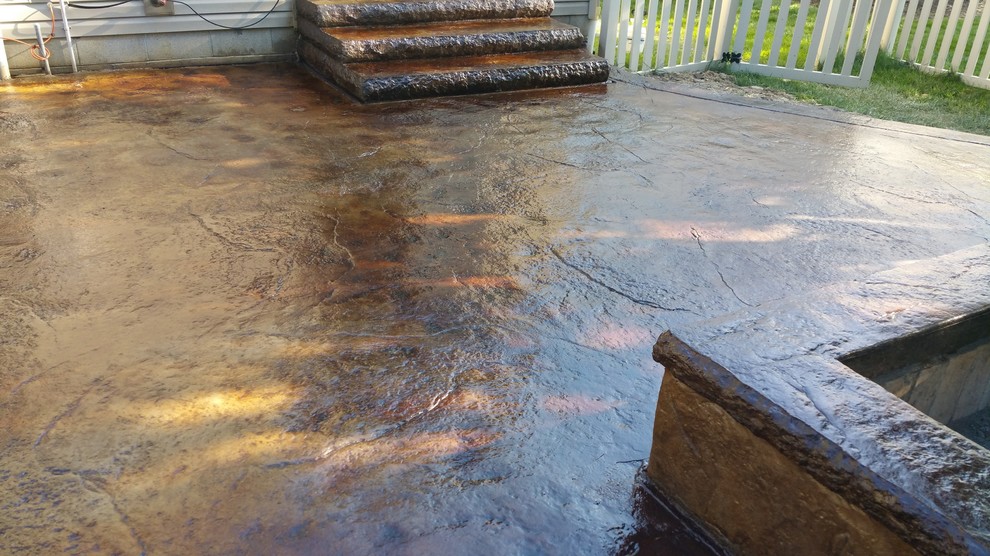 Custom Stamped Concrete Patio Design, Installation and Decorative Acid