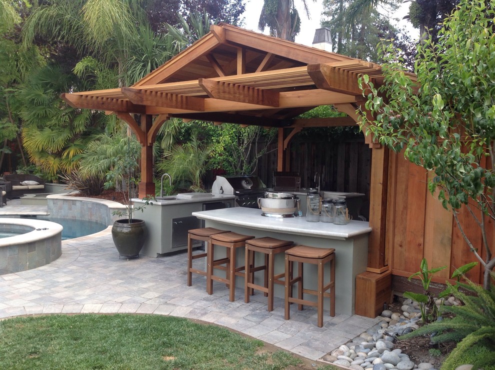 Custom wood outdoor roof structure - Craftsman - Patio - San Francisco ...