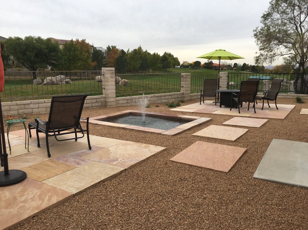 Cut Flagstone Patio in Albuquerque, NM Southwestern Patio