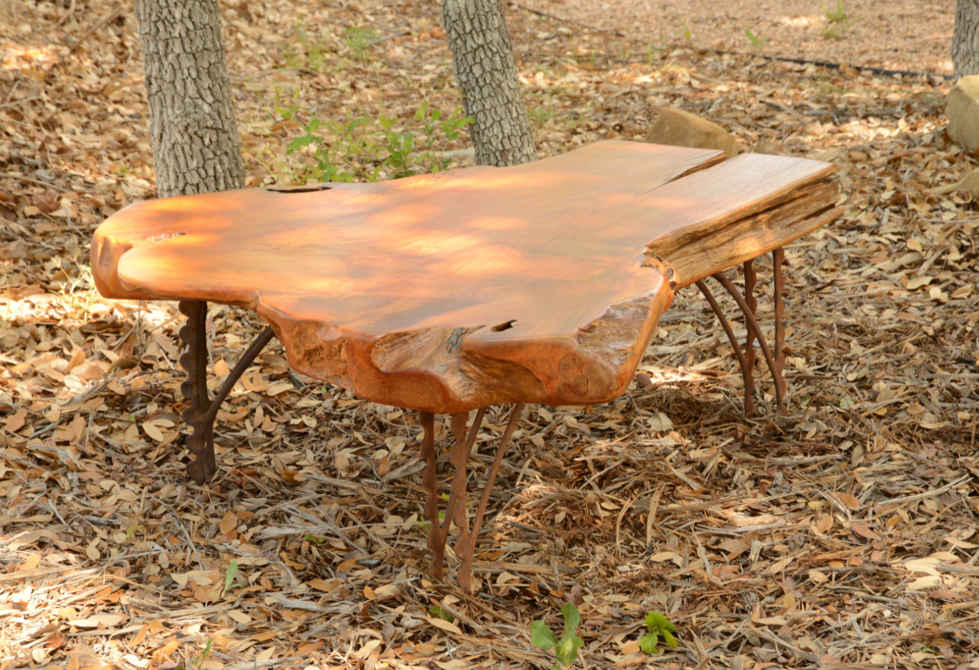Cypress Live Edge Coffee Table Rustic Patio Austin By Made Up Again Houzz
