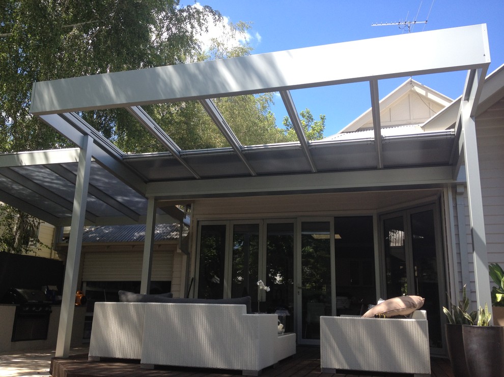 Inspiration for a contemporary patio remodel in Melbourne with a pergola
