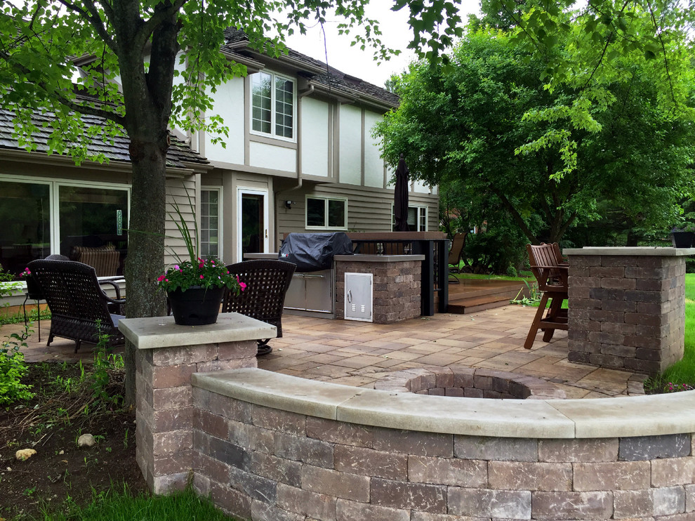 Deck & Patio with Outdoor Kitchen in Long Grove, IL Traditional