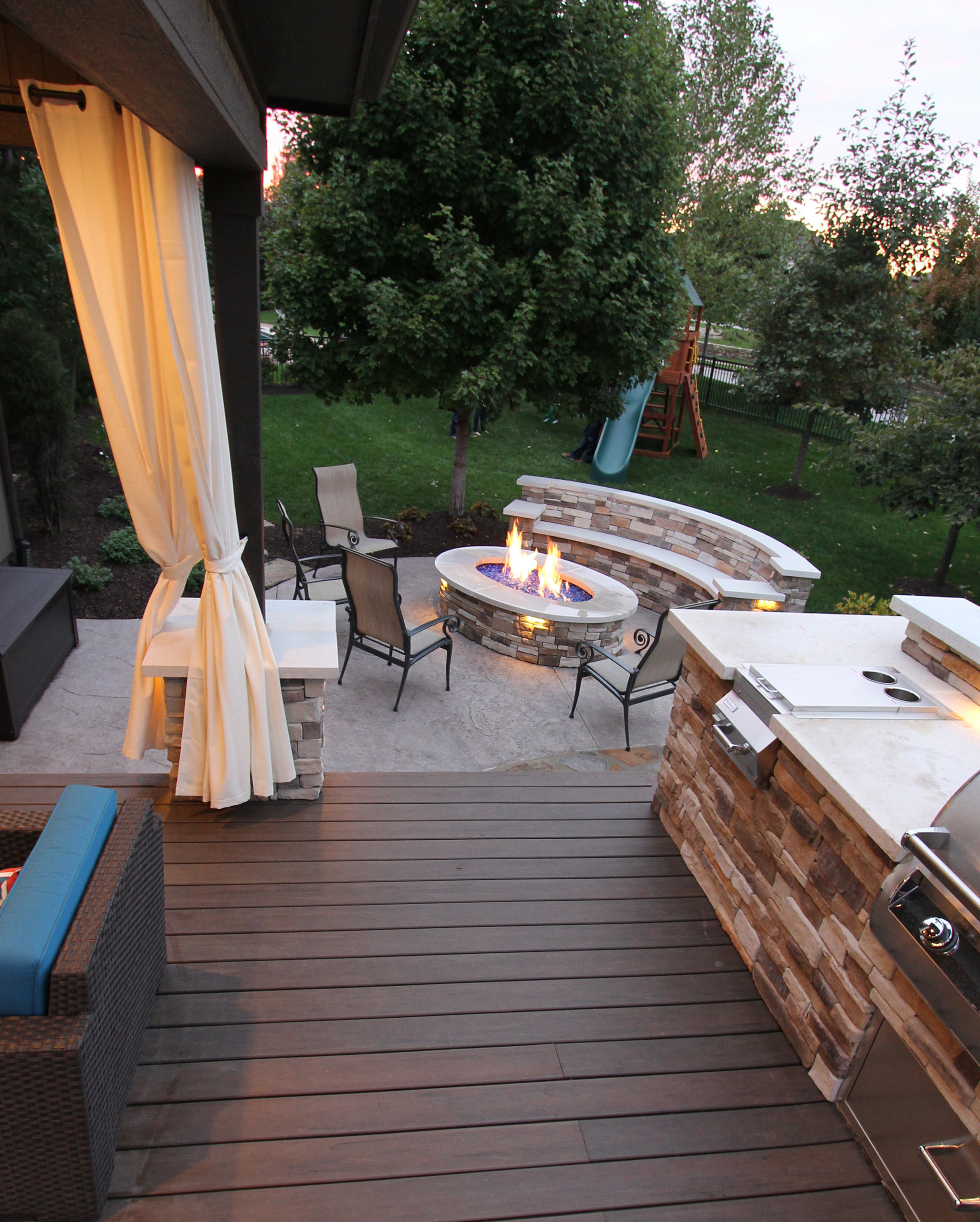 stamped concrete patio with fire pit on Deck Firepit Contemporary Patio Kansas City By Artistic Concrete Surfaces Houzz