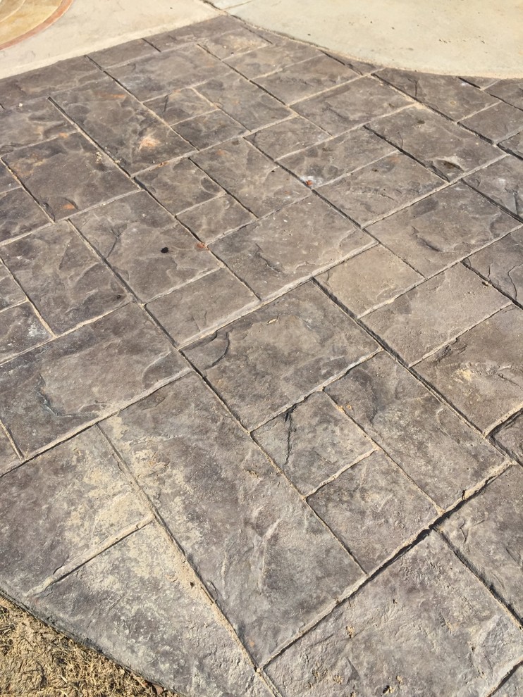 Photo of a patio in Atlanta with stamped concrete.