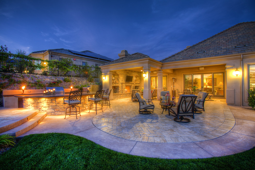 French country patio photo in San Diego