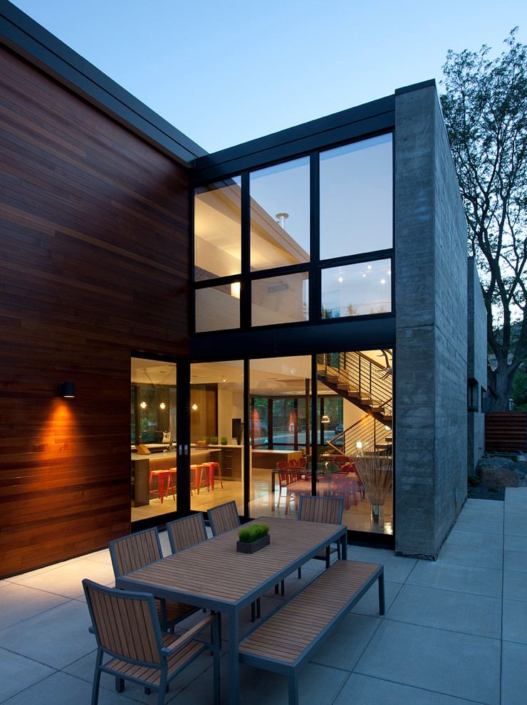 Design ideas for a contemporary patio in Denver.