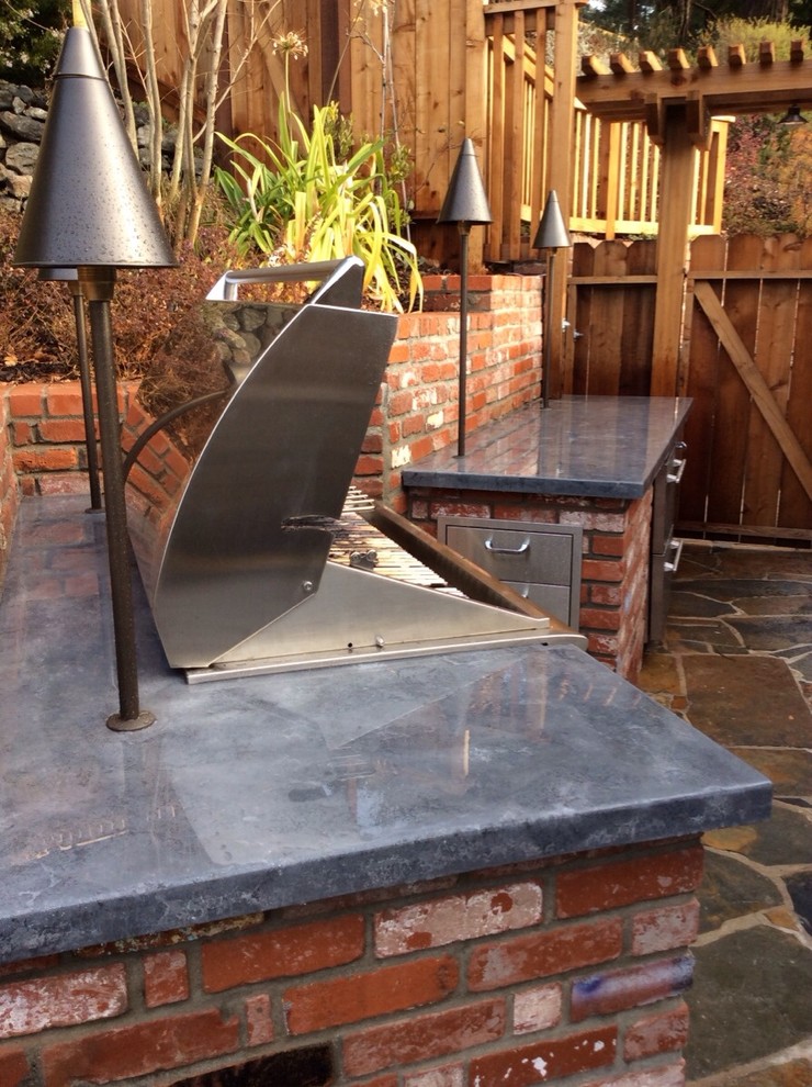Divided Layout Outdoor Kitchen Traditional Patio San Francisco