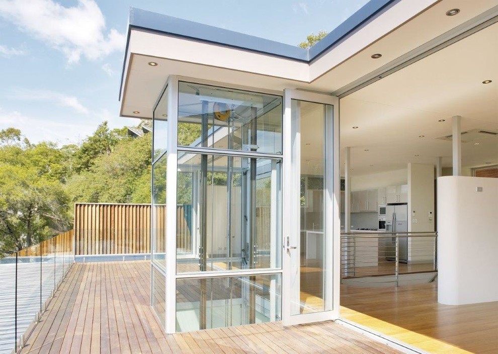 DomusLift Exterior Glass Home Elevator Modern Patio Boston by Nationwide Lifts of
