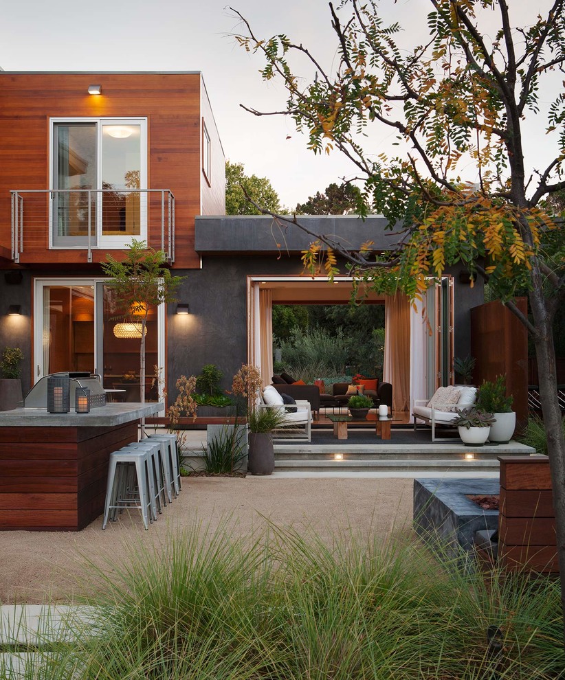 Patio - contemporary backyard decomposed granite patio idea in San Francisco with no cover