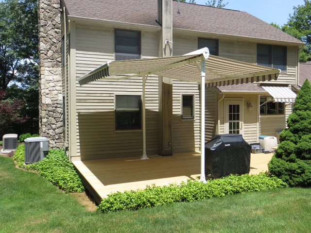 Double "Butterfly" Style Retractable Awning - Modern - Patio - New York ...