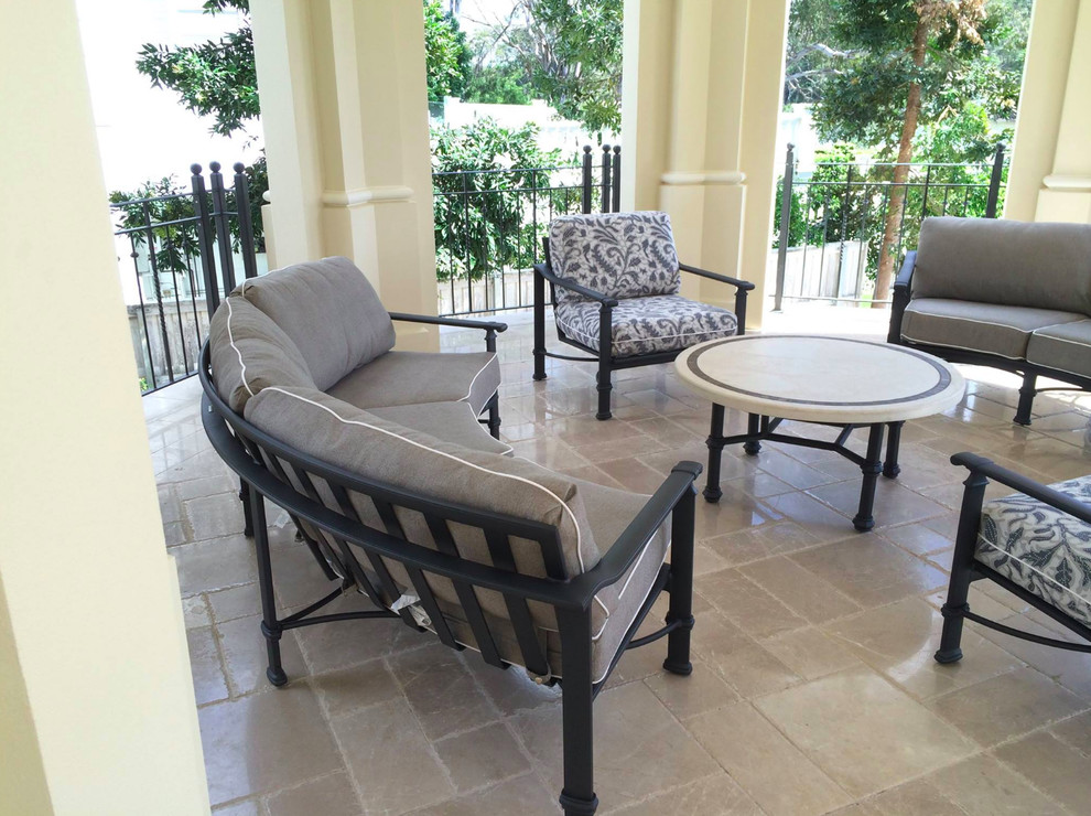 Inspiration for a timeless courtyard patio remodel in Brisbane with no cover