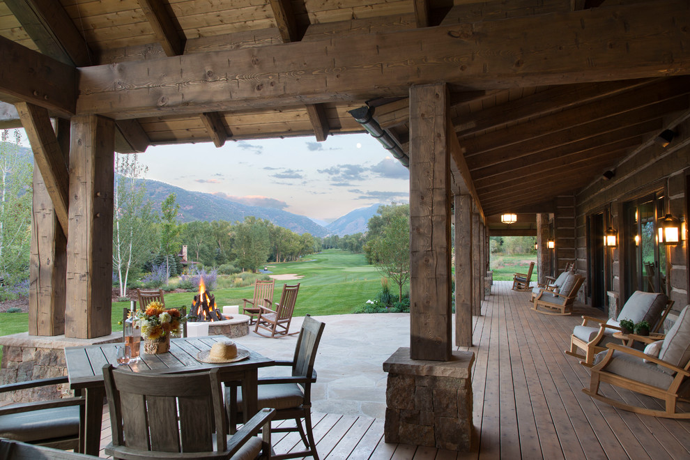 Inspiration for a rustic patio in Denver.