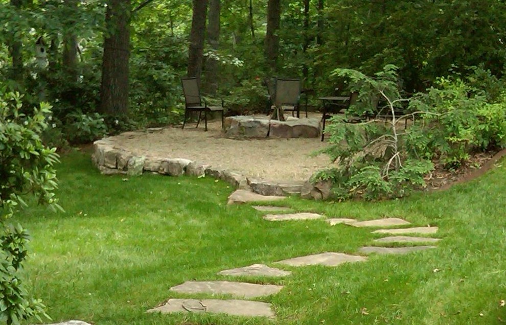 Example of a mountain style patio design in Charlotte