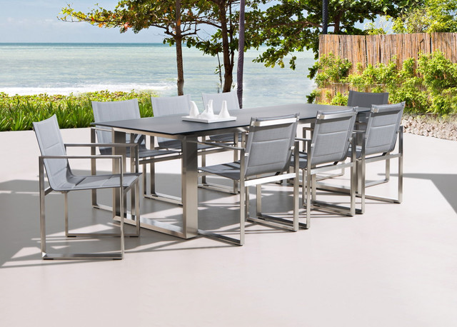 9 piece modern outdoor dining set