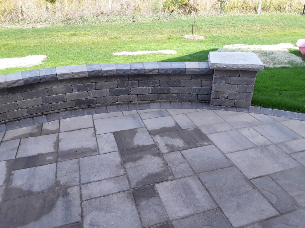 Elevated Azek Deck with Belgard Paver Patio by Aurora, IL Deck and