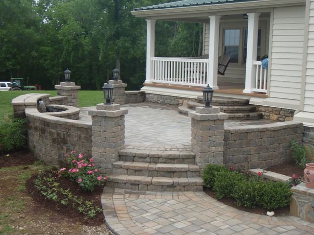 Elevated Paver Patio With Custom Wall American Traditional Dc Metro By Campbell Ferrara Houzz - Raised Brick Patio Designs