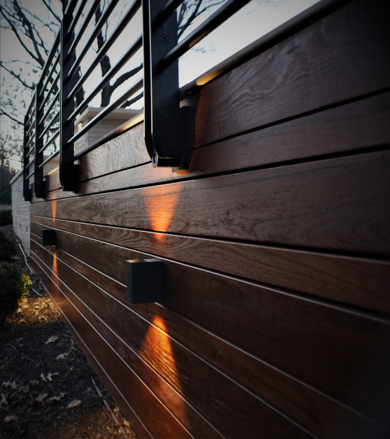 Elevated Porcelain Patio with Stainless Spa, Fire Wall, and Kitchen