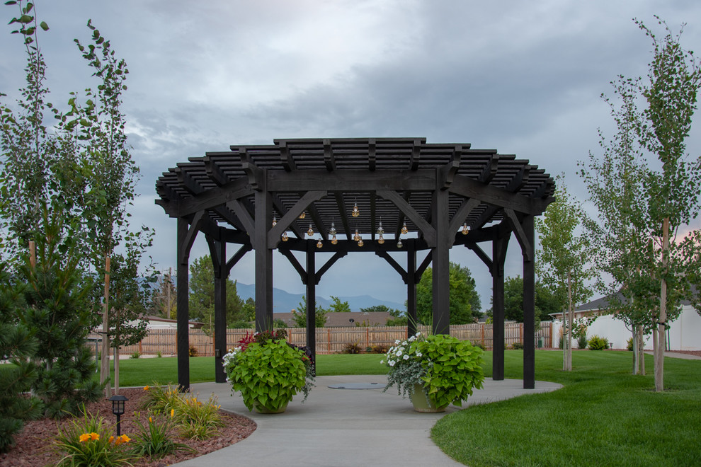 Entertainment Size | Round Black Pergola - Traditional - Patio - Salt ...