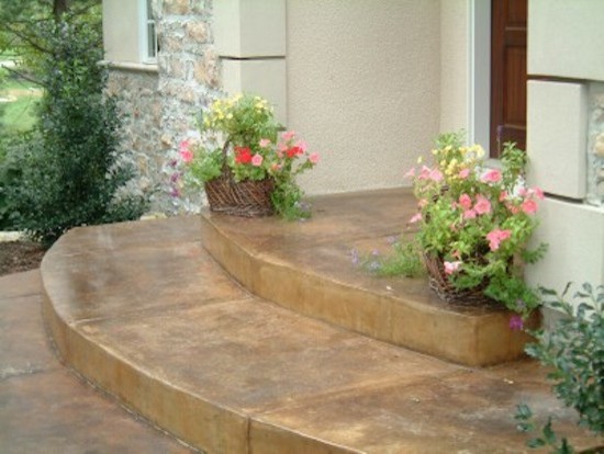 Exposed Aggregate And Acid Stained, Acid Stained Concrete Patio Pictures