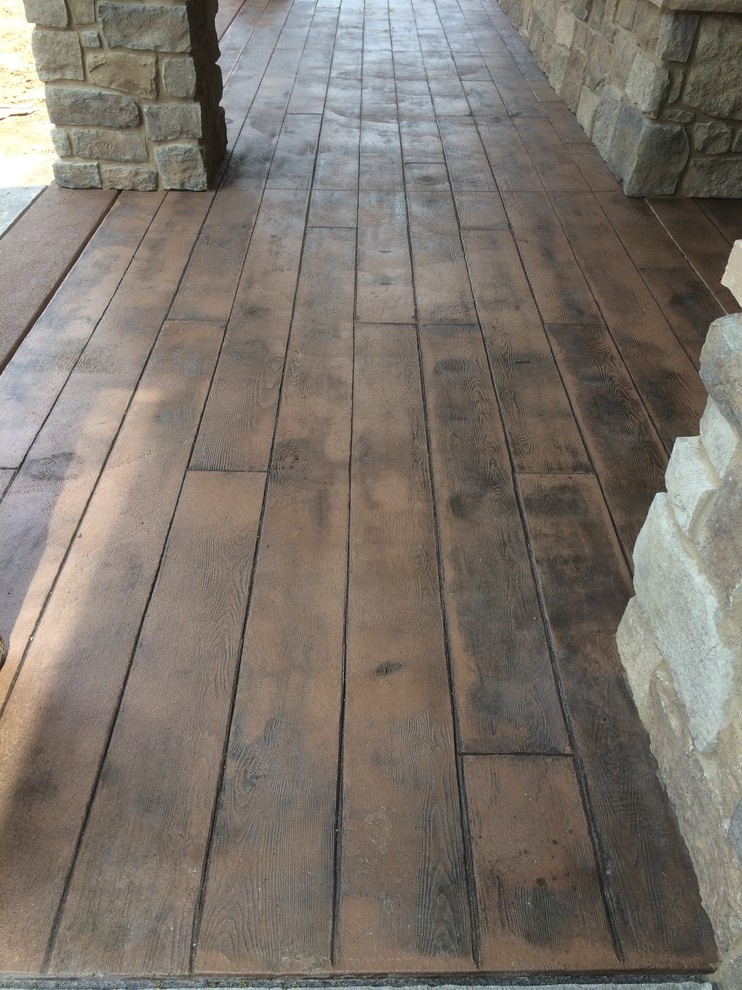 Faux Wood Concrete Patio Traditional Patio Cedar Rapids by