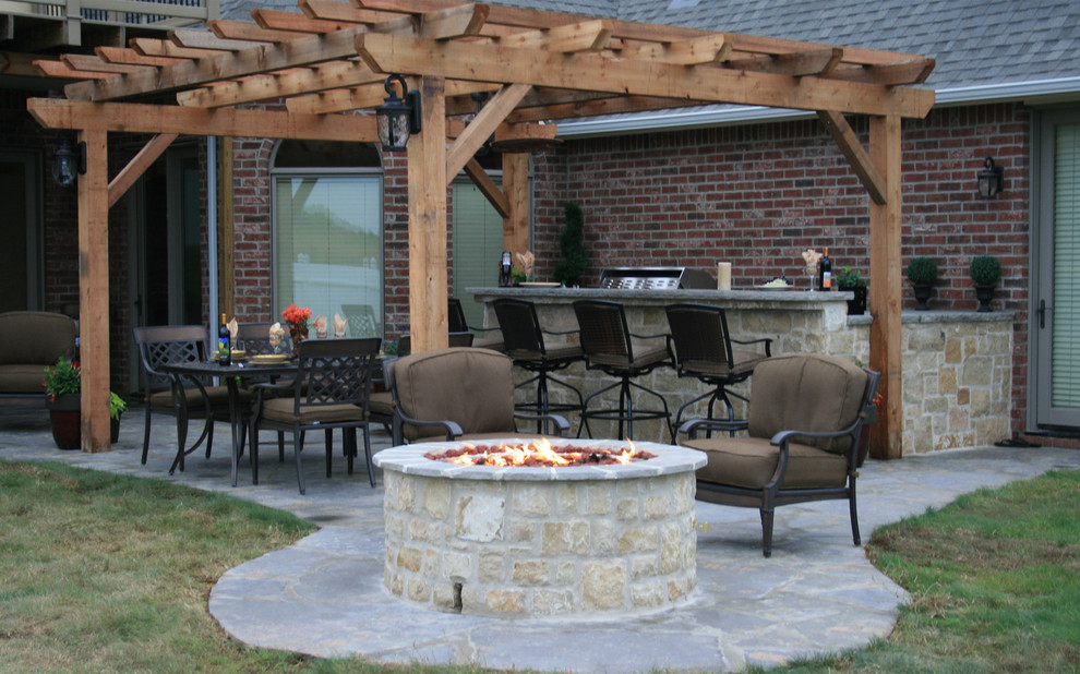 Fire pit & Outdoor Kitchen Traditional Patio Other by Stone Age