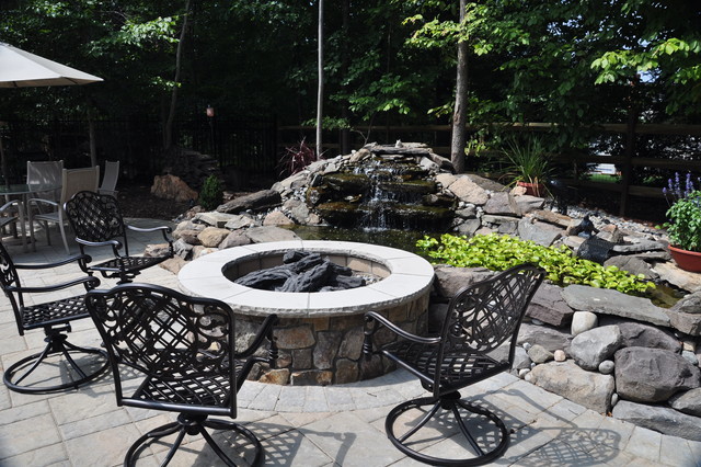 Fire Pit and Water Feature - Contemporary - Patio - DC Metro - by Land