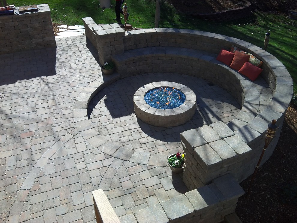 fire pit Traditional Patio Charlotte by Maxwell Landscaping