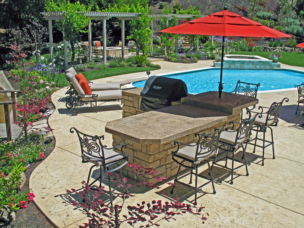 Fire Pit, Patio and Arbors, BBQ and the color Red Traditional Patio