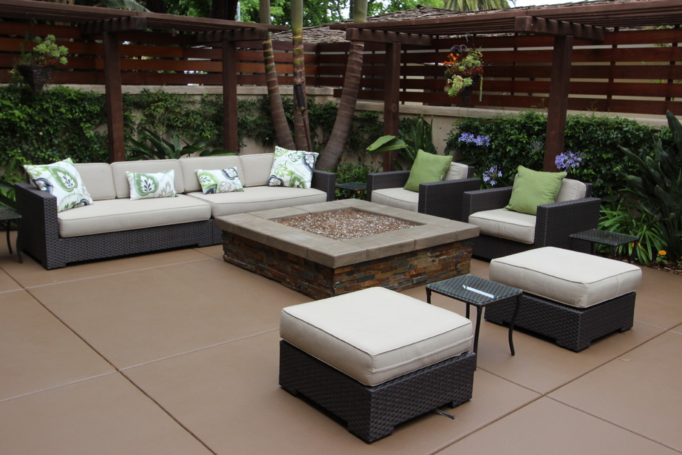 Firepit Contemporary Patio San Diego by New Vision Hardscape