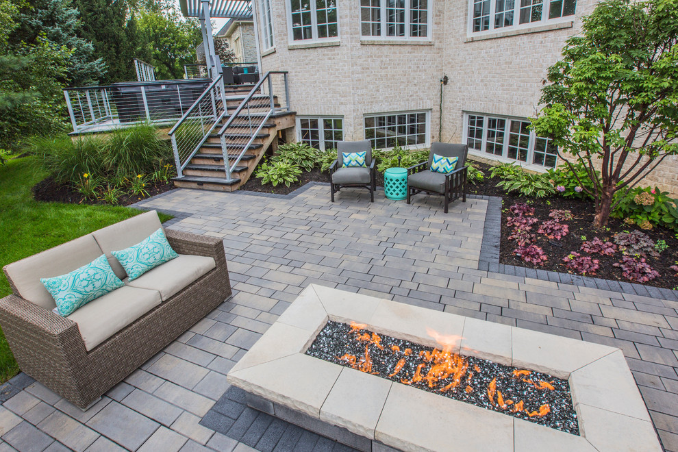 Fishers Indiana Paver Patio & Porcelain Tile Deck Contemporary