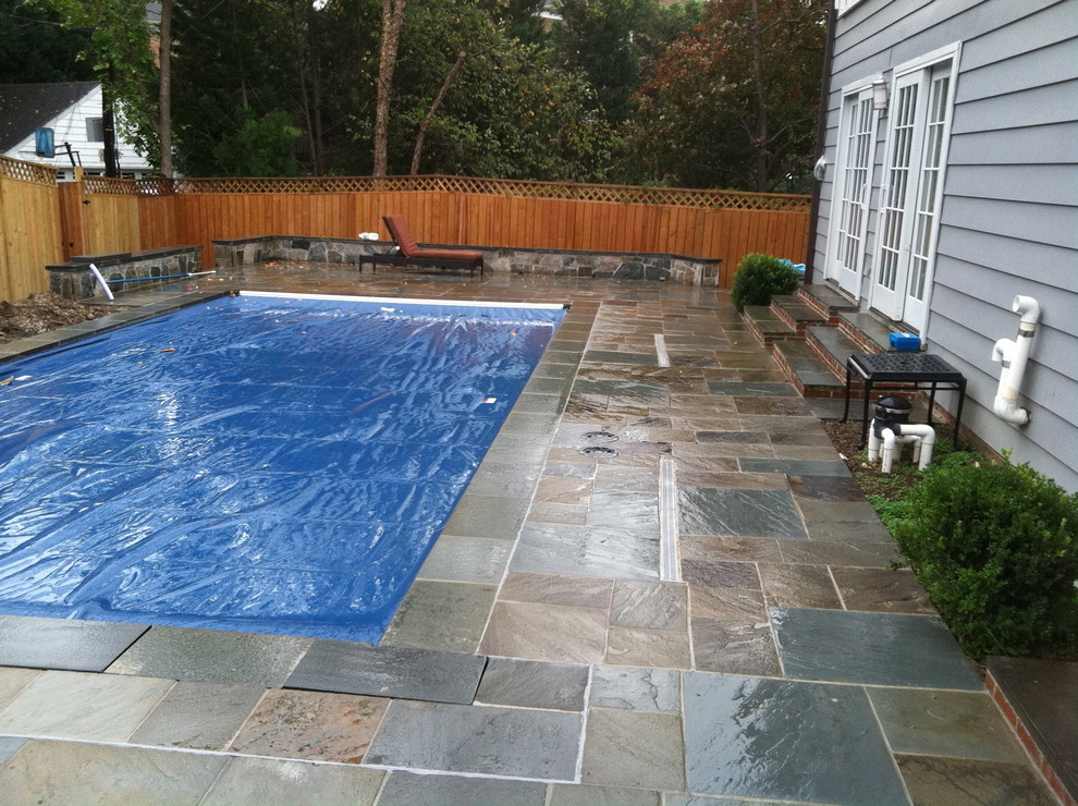 Flagstone Pool Deck in Washington DC Spring Valley NW Contemporary Patio DC Metro by