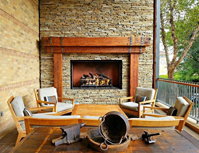 Four Seasons Dallas Custom Open Outdoor Gas Fireplace Southwestern Patio Dallas by
