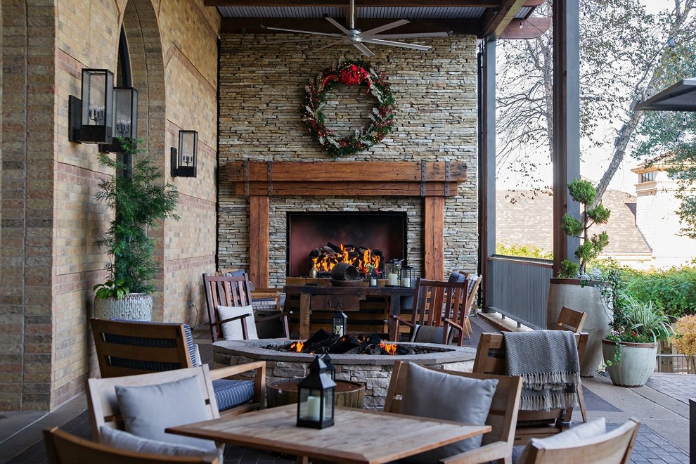 Four Seasons Dallas Custom Open Outdoor Gas Fireplace - Southwestern ...