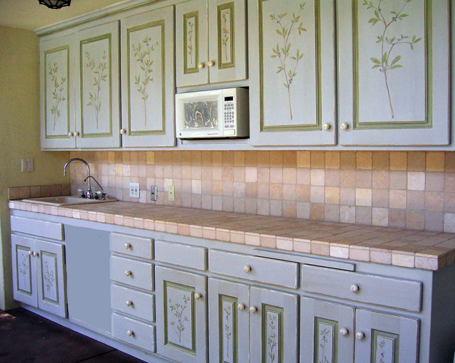 French Provincial Outdoor Kitchen and Patio Traditional Patio