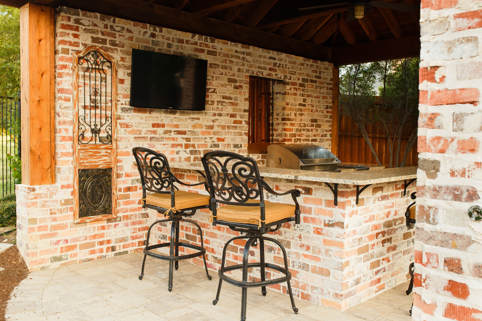 Frisco, TX. New Orleans Style Outdoor Kitchen & Cabana Rustic Patio
