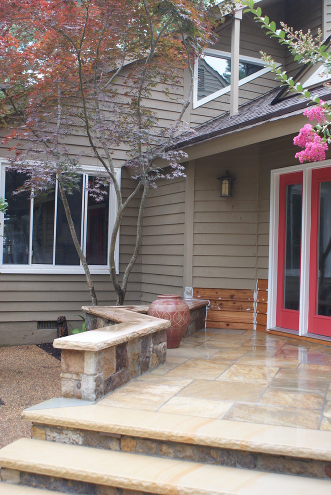 Front entrance Traditional Patio Richmond by Custom Pools and