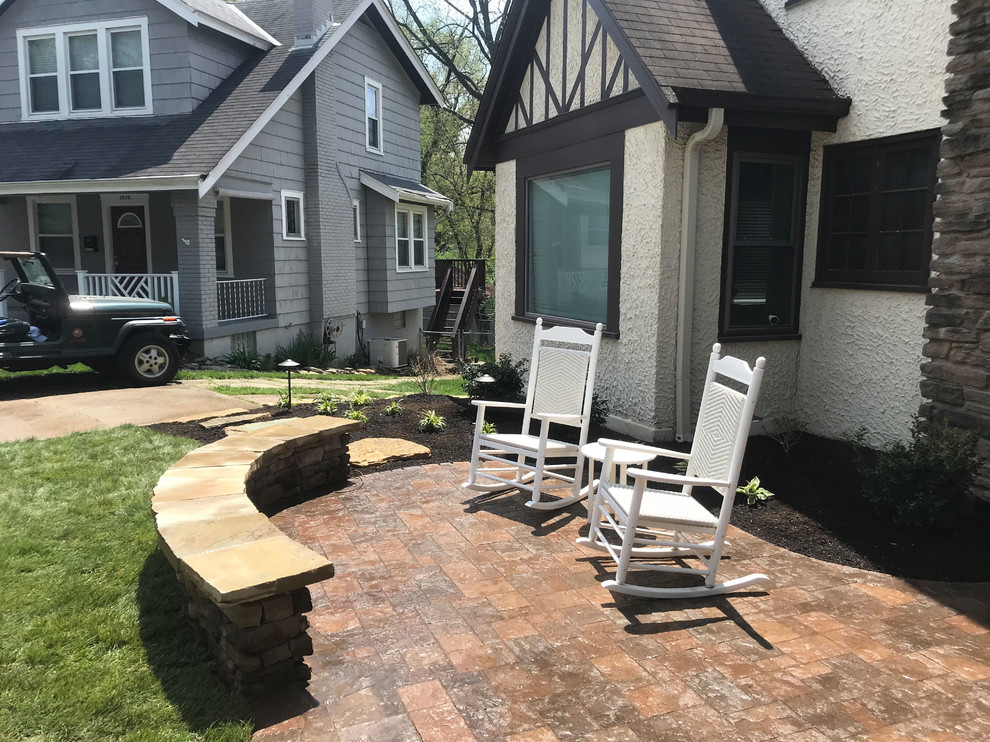 Front Paver Patio & Gathering Space, with Pathway and LED Lighting