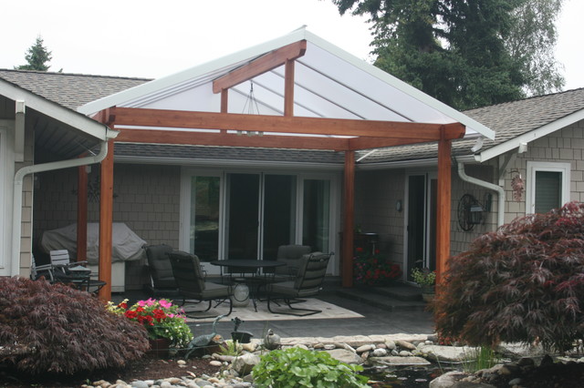 Gabled Roof Style Traditional Patio Seattle By Acrylic Covers Houzz Ie - Plans For Gable Roof Patio Cover