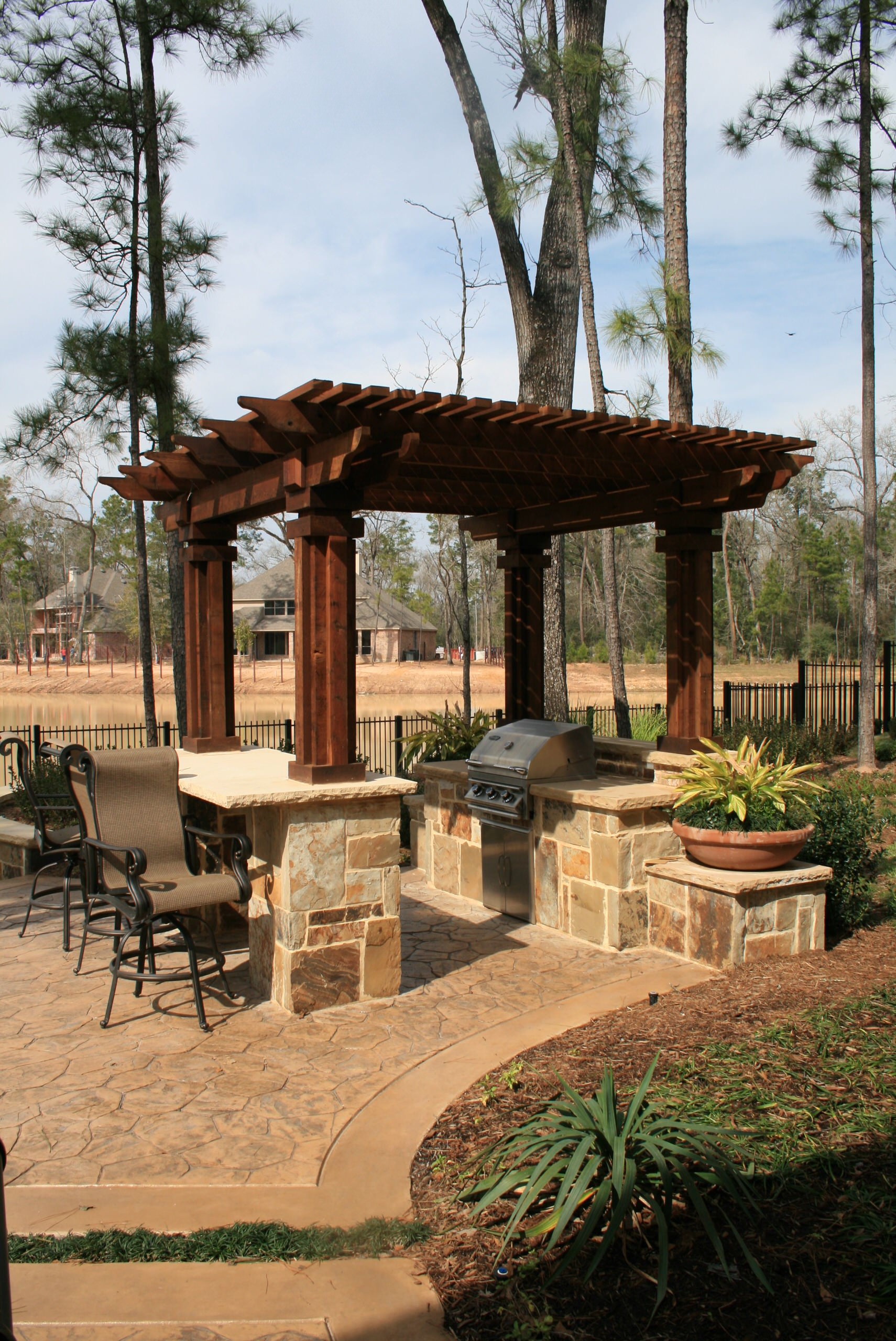 pergolas builders near me on 75 Beautiful Stamped Concrete Patio With A Pergola Pictures Ideas May 2021 Houzz