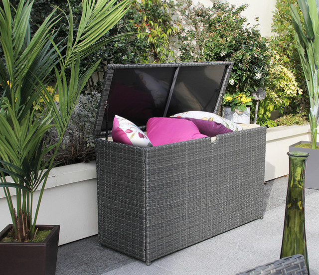 Garden Rattan Storage Box Contemporary Patio Hertfordshire by