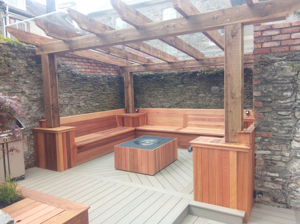 Design ideas for a modern patio in Cork with a gazebo.